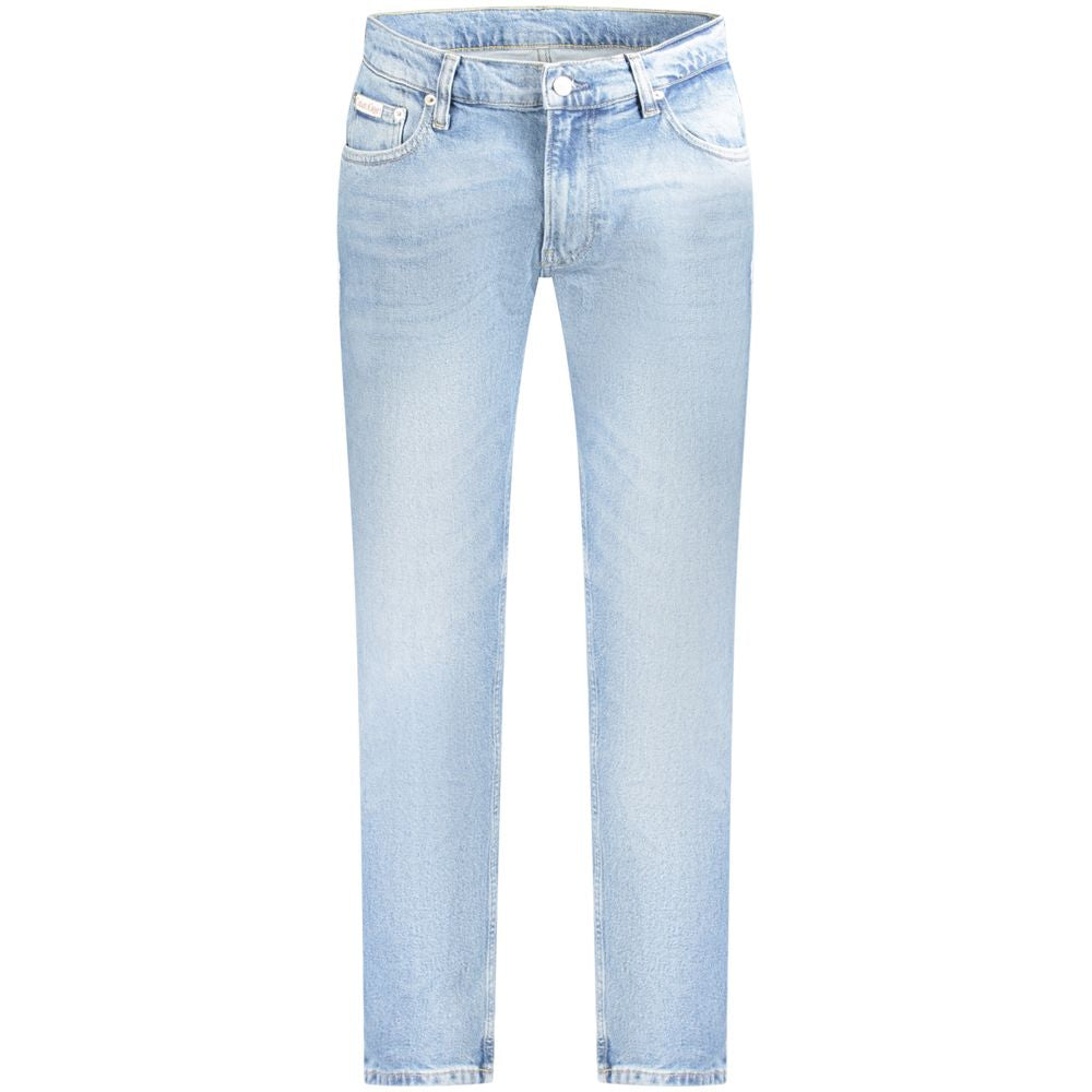 Light Blue Cotton Men Jeans