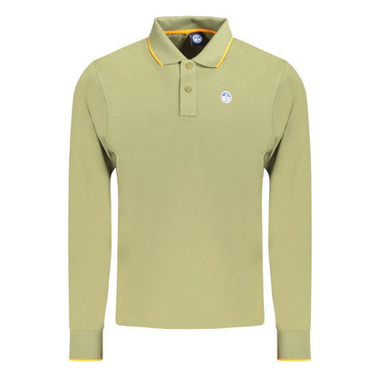 Green Cotton Men Polo Shirt