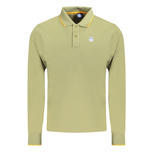 Green Cotton Men Polo Shirt