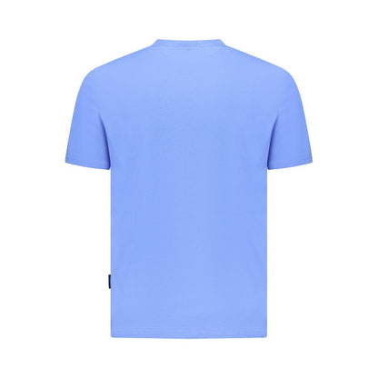 Blue Cotton Men T-Shirt