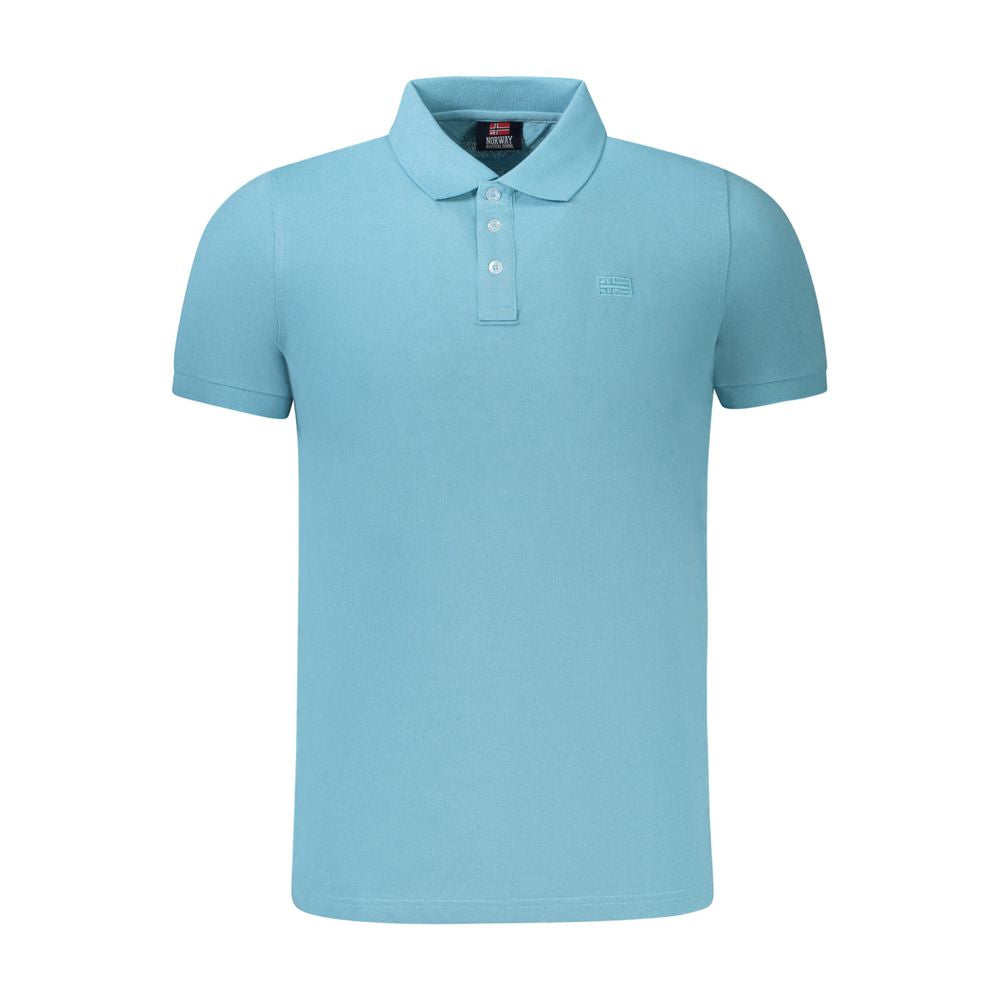 Light Blue Cotton Men Polo Shirt