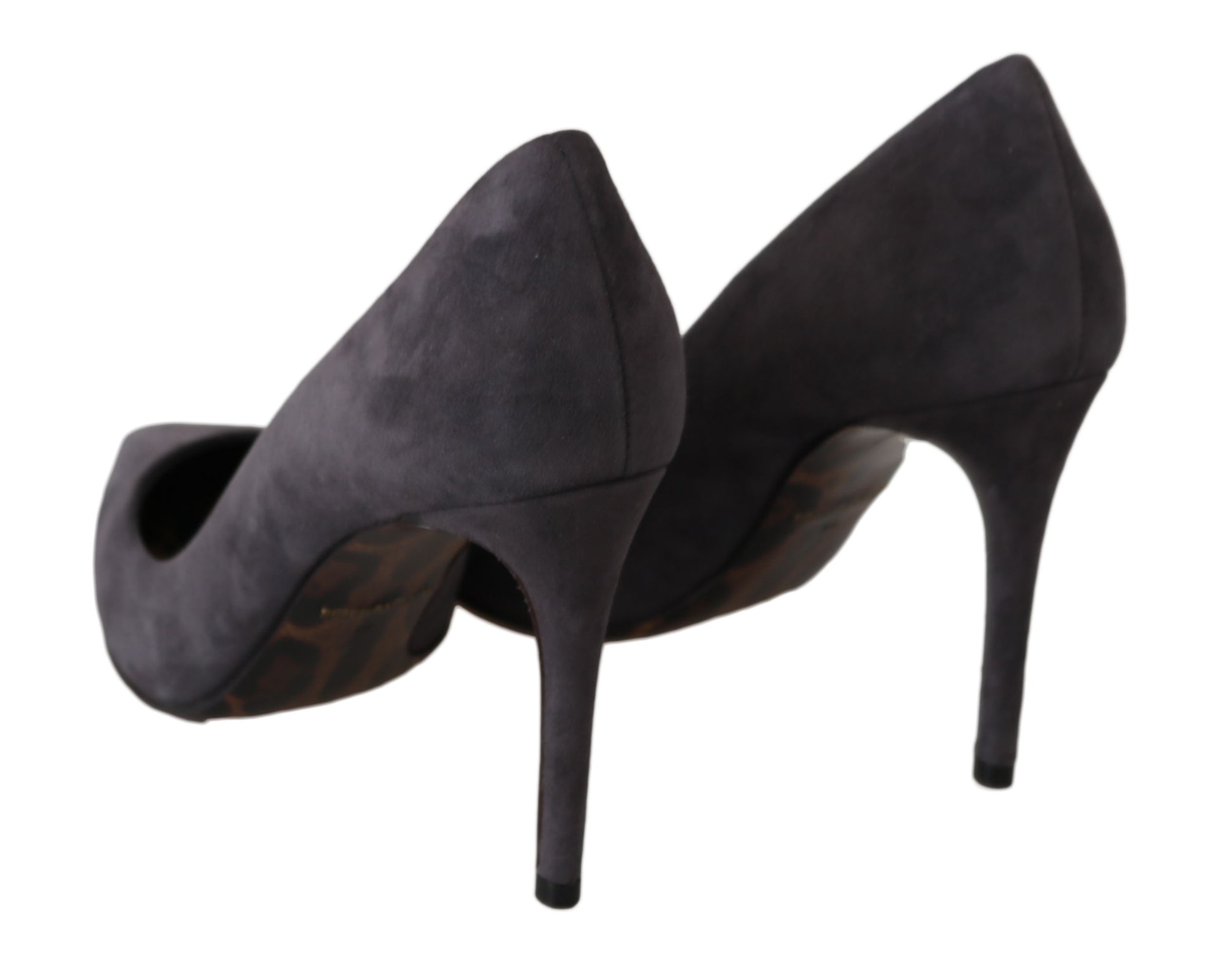 Elegant Gray Suede Stiletto Pumps