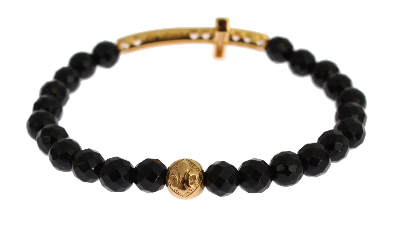 Vergoldetes Sterling-Armband mit CZ-Diamantkreuz
