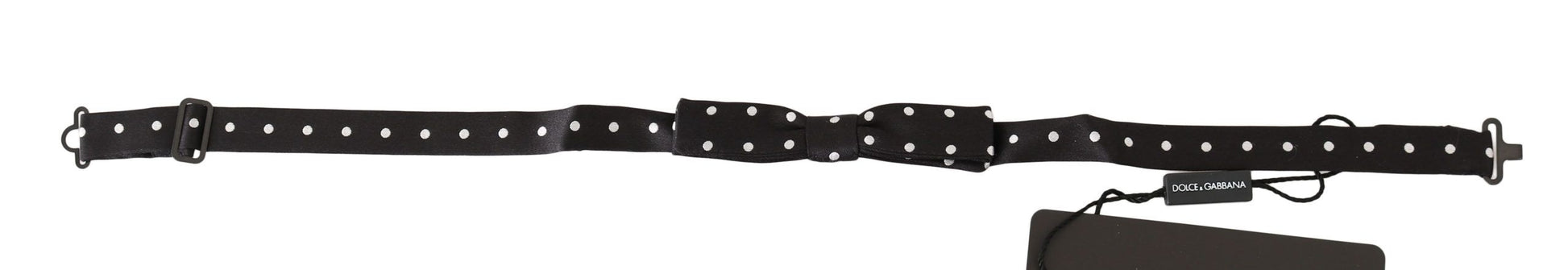 Elegante schwarze Fliege aus Seide mit Punkten