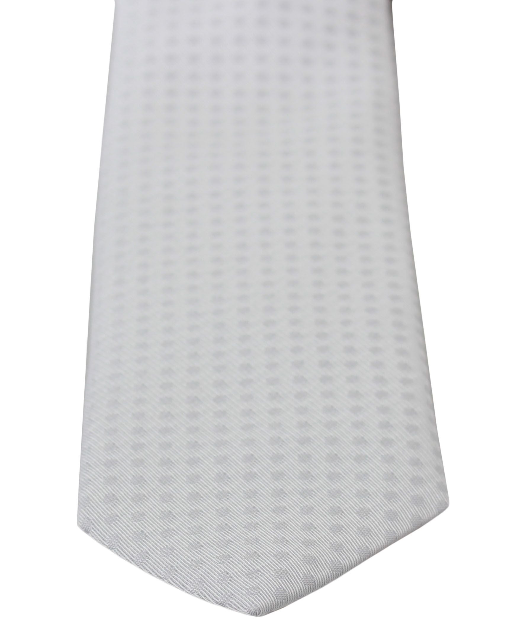 Elegante, weiß gemusterte Krawatte aus Seidenmischung
