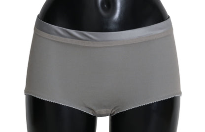 Schimmernde silberne Unterwäsche aus Stretch-Baumwolle